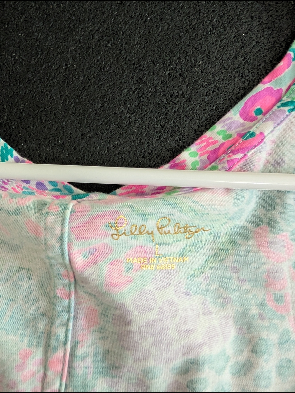 Lilly Pulitzer Pastel Floral Puff Sleeve Dress - Pink & Aqua Size L - Picture 5 of 6